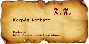 Korpás Norbert névjegykártya