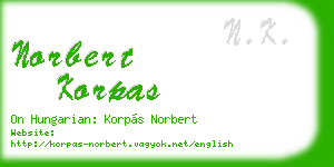 norbert korpas business card